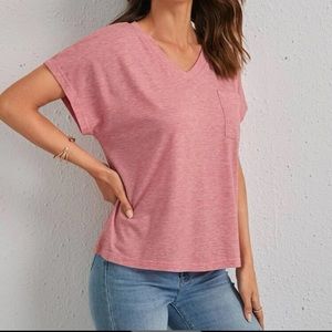 SHEIN pocket V-neck short sleeve